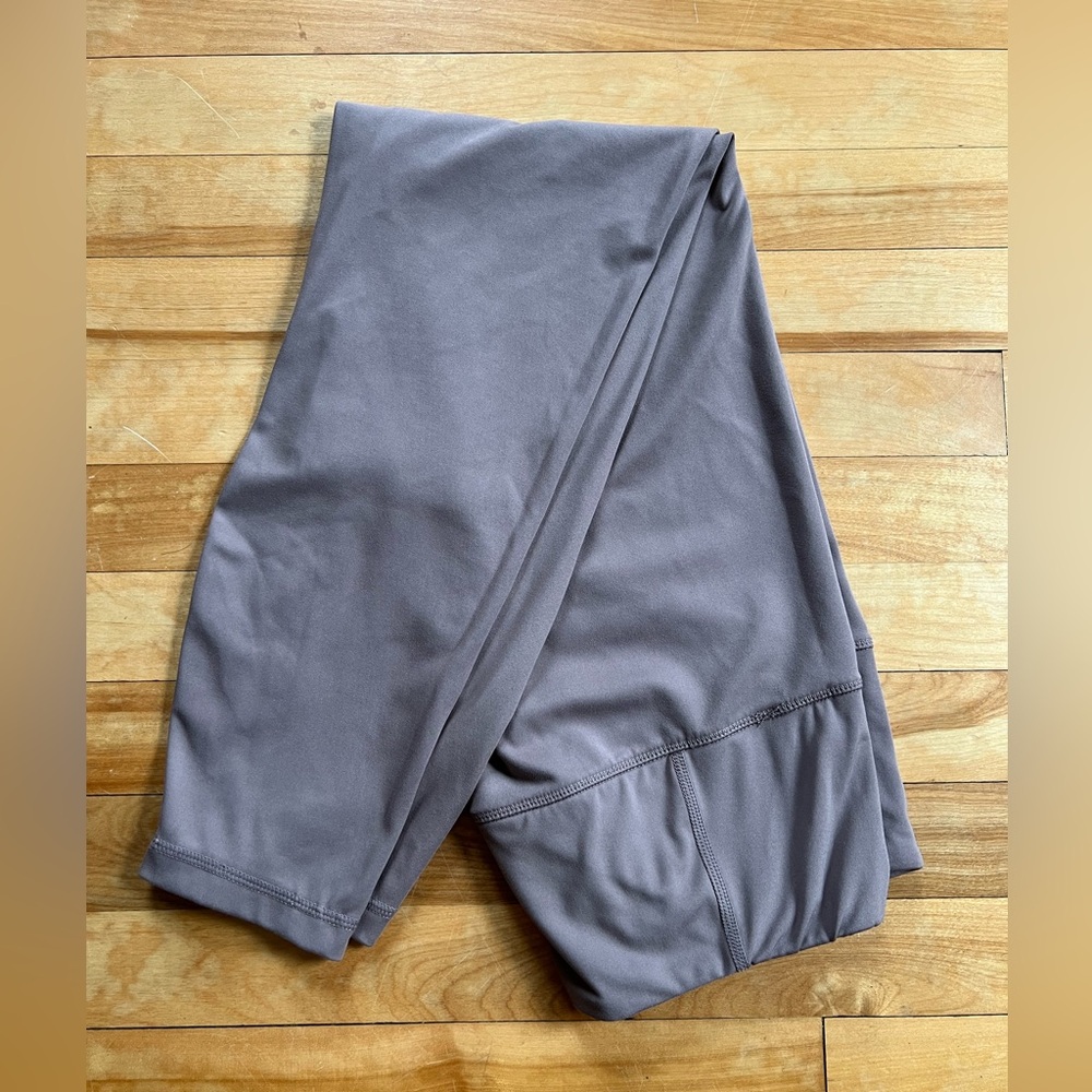 Gray-purple 90 degree by reflex 3/4 length yoga leggings